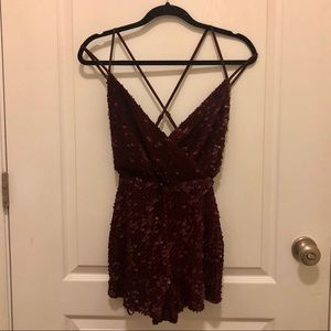 Sequin Velvet Romper